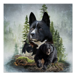 Karelian Bear Dog Tapestry Poster