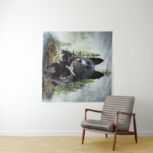 Karelian Bear Dog Wandteppich (Beispiel (Horizontal))