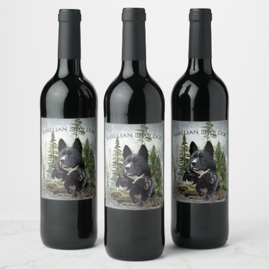 Karelian Bear Dog Weinetikett (Flaschen)