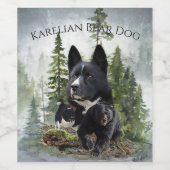Karelian Bear Dog Weinetikett (Einzelnes Label)