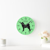 Karelische Bärn-HundeSilhouette personalisiert Runde Wanduhr (Zuhause)