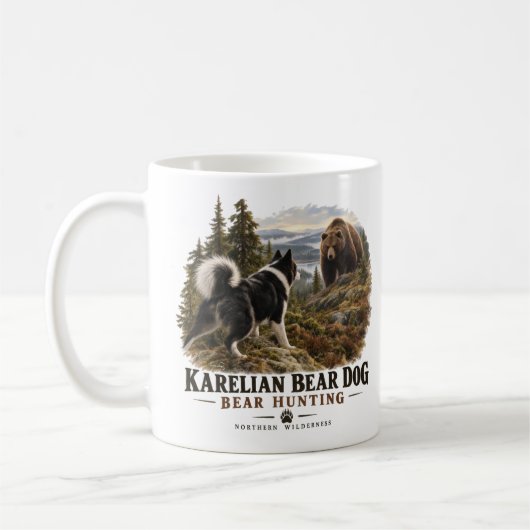 Karelischer Bärenhund Kaffeetasse (Links)