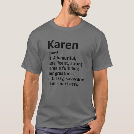 KAREN Definition Personalisierter Weihnachtsname T-Shirt (Vorderseite)