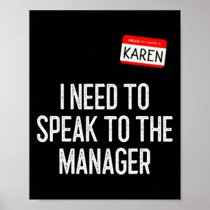 Karen Halloween Kostümvortrag vor dem Manager Fun  Poster