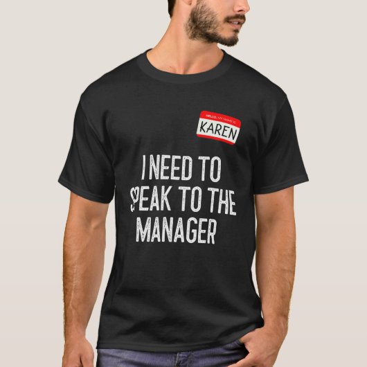 Karen Halloween Kostümvortrag vor Manager Funny T-Shirt (Vorderseite)