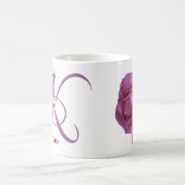 Karen-Name Monogramm Rosa Rosa Blütenblüte Kaffeetasse (Mittel)