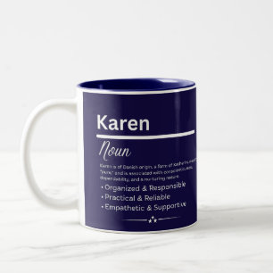 Karen Personalisierter Mädchenname Bedeutung Kaffe Zweifarbige Tasse