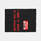 Karen sprich mit Manager Lustiger Meme Zitat Hallo Fleecedecke (Vorderseite (Horizontal))
