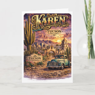 Karen Tucson Arizona Personalisiertes Südwestliche Karte