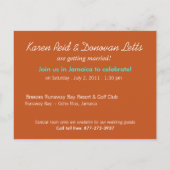 Karens Custom Jamaica Save the Date (Papaya) Ankündigungspostkarte (Rückseite)