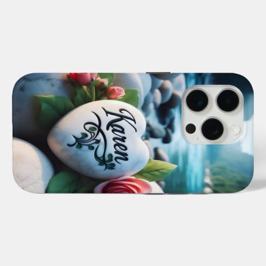 Karens Herzstein am Fluss Case-Mate iPhone Hülle (Rückseite (Horizontal))