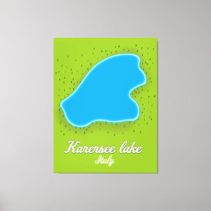 Karersee Italien Karte Leinwanddruck