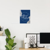 Karfreitag FÜR GOTT SO LIEBTE DIE WELT in Blau Poster (Heimbüro)
