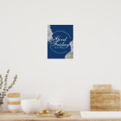 Karfreitag FÜR GOTT SO LIEBTE DIE WELT in Blau Poster (Küche)