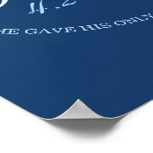 Karfreitag FÜR GOTT SO LIEBTE DIE WELT in Blau Poster (Ecke)
