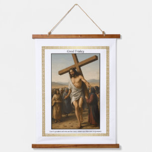 Karfreitag-Schriftteppiche Wandteppich Mit Holzrahmen