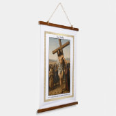 Karfreitag-Schriftteppiche Wandteppich Mit Holzrahmen (Gewinkelt)
