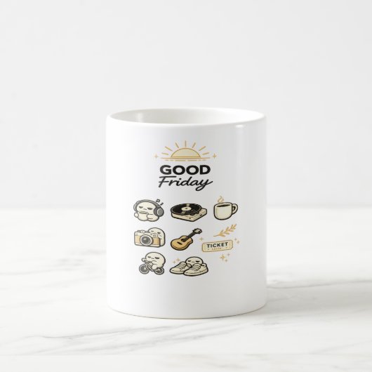 Karfreitags-Wochenend-Vibes Kaffeetasse (Mittel)