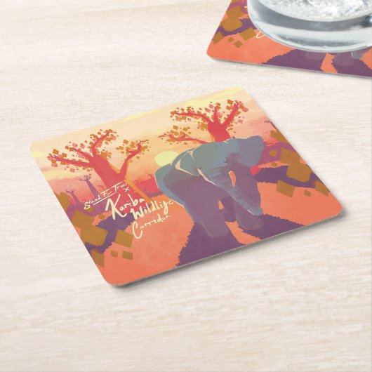 Kariba Wildlife Corridor Square Paper Untersetzer (angewinkelt)