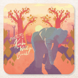 Kariba Wildlife Corridor Square Paper Untersetzer