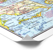 " Karibik: 1970 - Detaillierte West Indies Karte . Poster (Ecke)