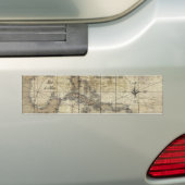 Karibik - alte Karte Autoaufkleber (Auf Auto)