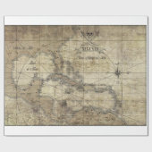 Karibik - alte Karte Geschenkpapier (Flach)