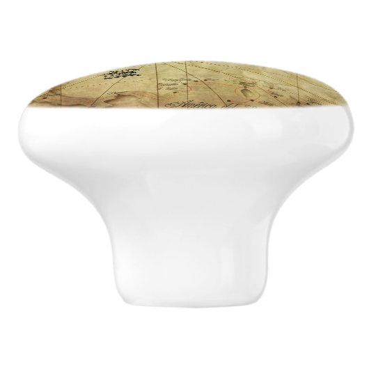 Karibik - alte Karte Keramikknauf (Seitenansicht)