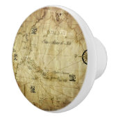 Karibik - alte Karte Keramikknauf (Rechts)