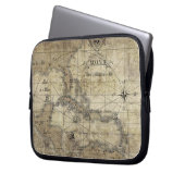 Karibik - alte Karte Laptopschutzhülle (Vorderseite Links)