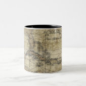Karibik - alte Karte Zweifarbige Tasse (Mittel)