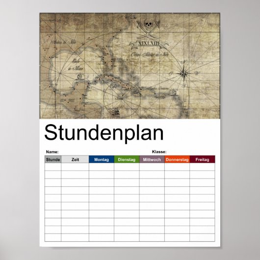 Karibik - alter Fahrplan Poster (Vorne)
