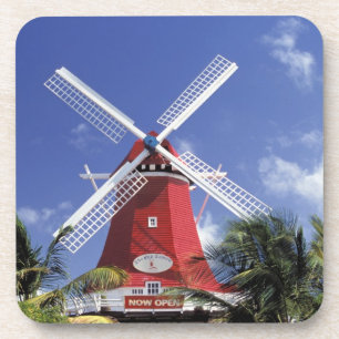 Karibik, Aruba. Alte Mühle, umgebaut in 'Mühle Getränkeuntersetzer