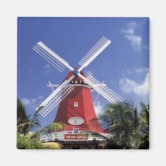 Karibik, Aruba. Alte Mühle, umgewandelt in "Mühle" Magnet (Vorne)