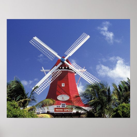 Karibik, Aruba. Alte Mühle, umgewandelt in "Mühle" Poster (Vorne)
