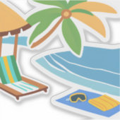 Karibik-Ausflug Aufkleber (Vorderseite)