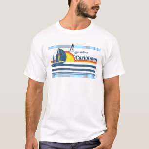 Karibik - Beach Retro 70er 80er Island Sailing Boa T-Shirt