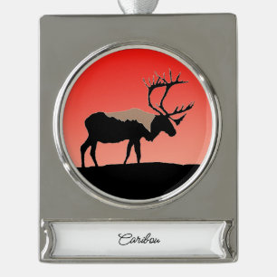 Karibik bei Sunset - Original Wildlife Art Banner-Ornament Silber