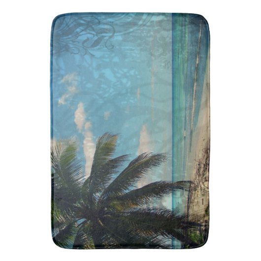 Karibik Blau Badematte (Vorderseite Vertikal)