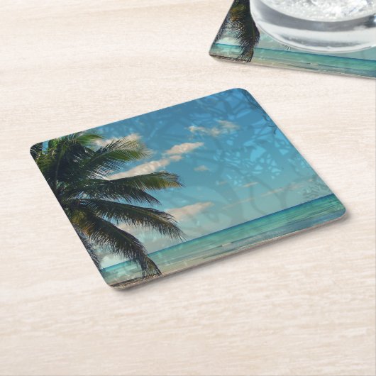 Karibik Blau Rechteckiger Pappuntersetzer (angewinkelt)