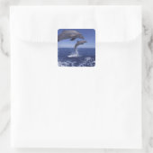Karibik, Bottlenose Quadratischer Aufkleber (Tasche)