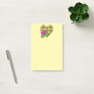 Karibik Buntes Gewebe Madras Kariert Post-it Klebezettel