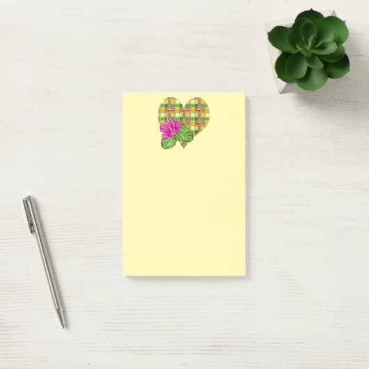 Karibik Buntes Gewebe Madras Kariert Post-it Klebezettel (Büro)