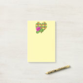 Karibik Buntes Gewebe Madras Kariert Post-it Klebezettel (Auf Schreibtisch)