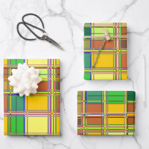 Karibik Buntes Tuch Madras Kariert Geschenkpapier Set