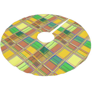 Karibik Buntes Tuch Madras Kariert Polyester Weihnachtsbaumdecke