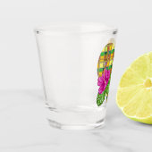 Karibik Buntes Tuch Madras Kariert Schnapsglas (Links)