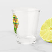 Karibik Buntes Tuch Madras Kariert Schnapsglas (Rechts)