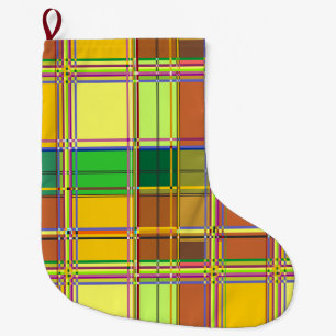 Karibik Buntes Tuch Madras Karo Großer Weihnachtsstrumpf