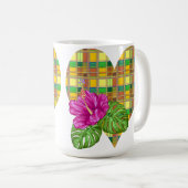 Karibik Buntes Tuch Madras Karo Kaffeetasse (VorderseiteRechts)
